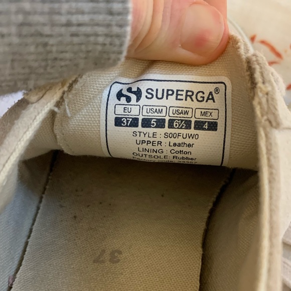 Superga tan suede sneakers size 6.5/37EU - Picture 3 of 3